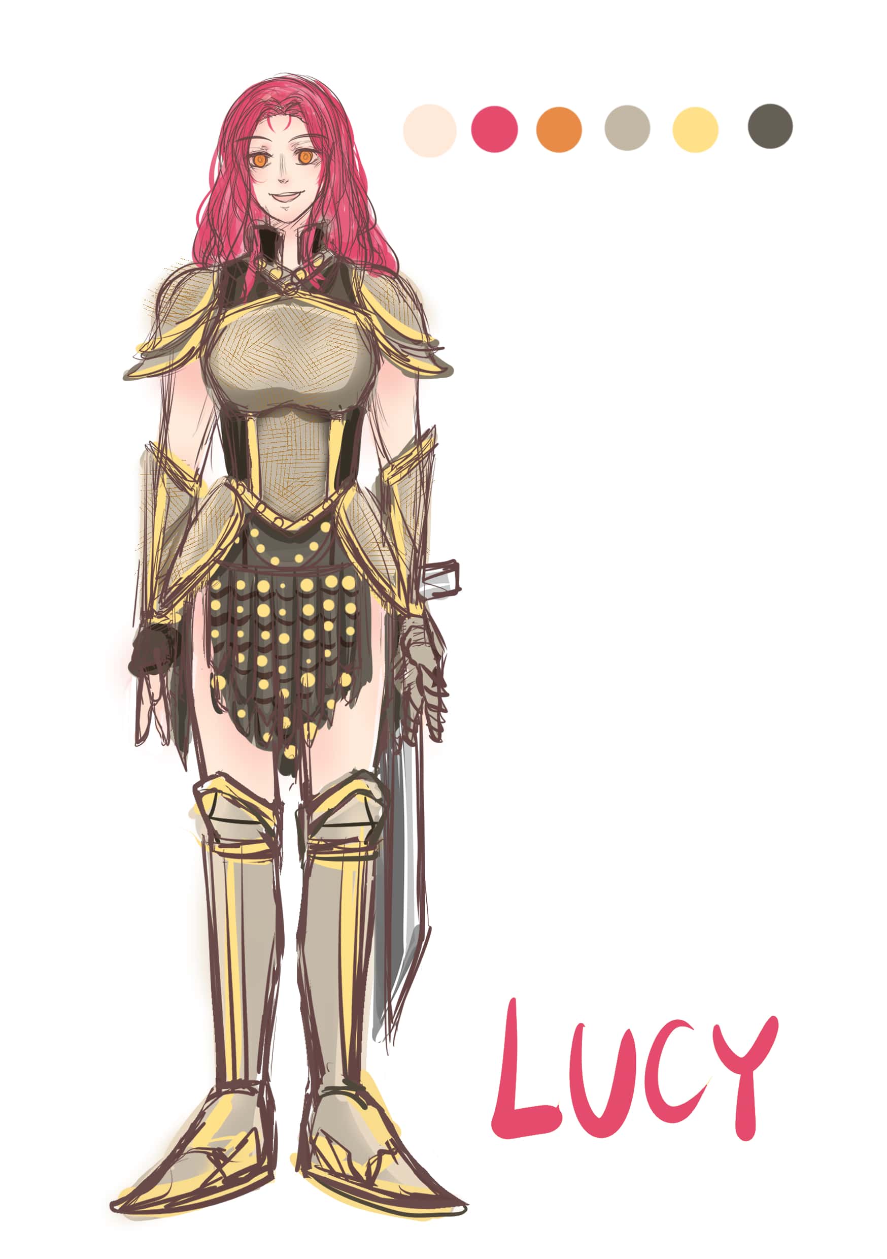 Reference pic of Lucy - art by @HaizeUqei on Twitter